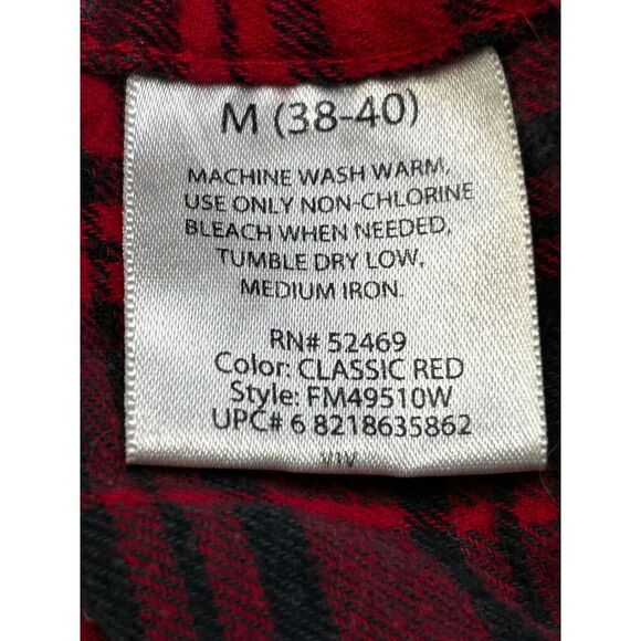 Faded Glory long sleeve Classic red flannel  Size Medium - Picture 2 of 6